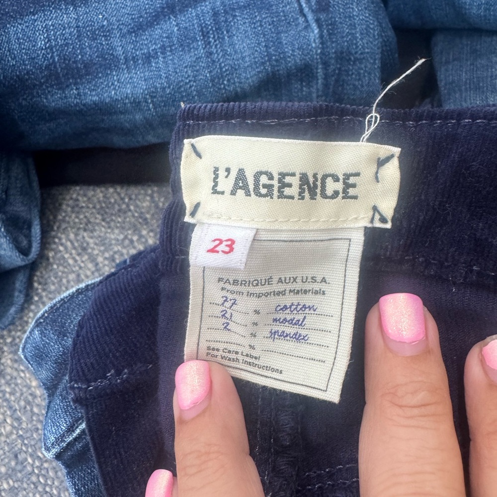 L'AGENCE Dark Blue Women's corduroy Jeans